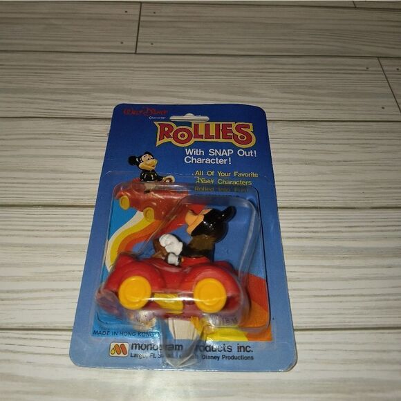 Walt Disney Character Rollies Mickey Mouse Vintage Toy Car By Monogram - Picture 4 of 7